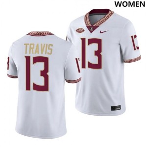 Women's Florida State #13 Jordan Travis White Nike NIL College Football Jersey 449544-914