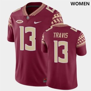 For Women's FSU #13 Jordan Travis Garnet College Football Jersey 563407-632