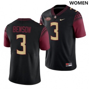 Women FSU #3 Trey Benson Black College Football Jerseys 288762-157
