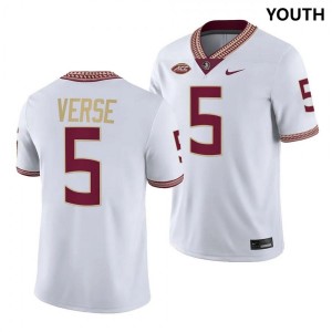 Youth(Kids) Florida State Seminoles #5 Jared Verse White Nike NIL College Football Jersey 215008-329