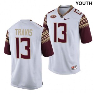 Youth Seminoles #13 Jordan Travis White College Football Jerseys 282792-802