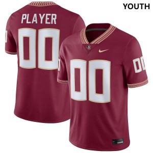Youth(Kids) FSU #00 Garnet Nike NIL College Football Custom Jerseys 363472-813