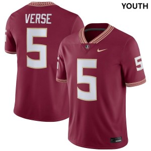 Youth(Kids) Florida ST #5 Jared Verse Garnet Nike NIL Game Jersey 629056-497
