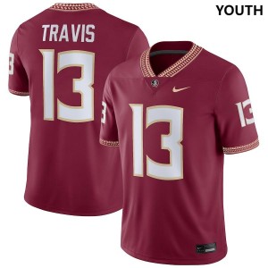 Youth(Kids) FSU #13 Jordan Travis Garnet Nike NIL College Football Jersey 670738-252