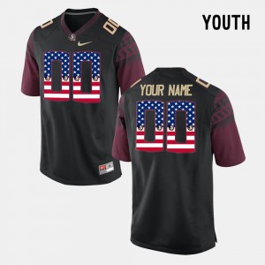 Youth(Kids) Florida State #00 Black US Flag Fashion Custom Jerseys 244254-646