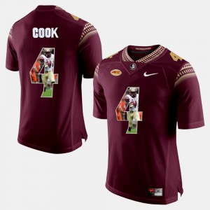 Men's Florida ST #4 Dalvin Cook Red Player Pictorial Jersey 547170-256
