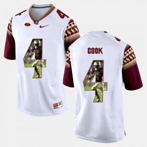 Men's Florida ST #4 Dalvin Cook White Player Pictorial Jersey 458563-890