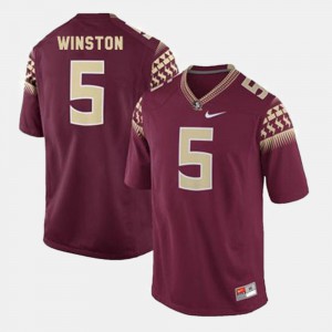 For Men's Seminole #5 Jameis Winston Red College Football Jersey 744818-399