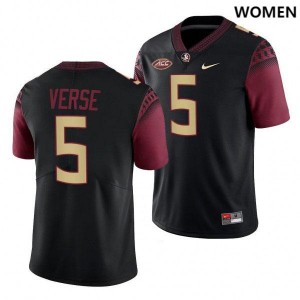Women's FSU #5 Jared Verse Black College Football Jersey 517869-644